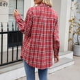 thumbnail image 6 of Snoarin Women Shirts Casual Lapel Button Pocket Plaid Long Sleeved Shirt Top Jacket S-2XL, 6 of 6