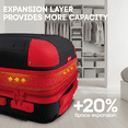 thumbnail image 3 of 3 Piece Hardside Luggage Set, Expandable ABS Spinner Suitcases (20/24/28) – Lightweight & Scratch-Resistant Travel Luggage, Bkack/Red -EL2401, 3 of 8