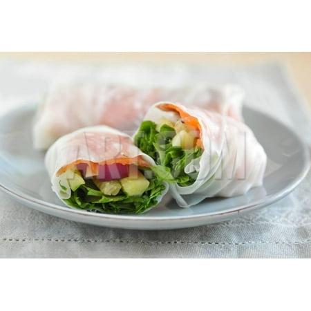 Vietnamese Spring Rolls with Salmon Print Wall Art By