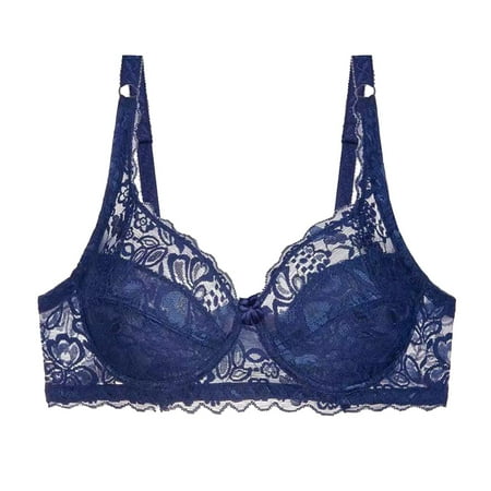 knqrhpse Bralettes for Women Wireless Bras Cotton Bras Women s Summer Thin Up Bra Without Ring Seamless Comfortable Thin Small Chest Sleeping Bra Tshirt Bras Balconette Bras Blue 85C