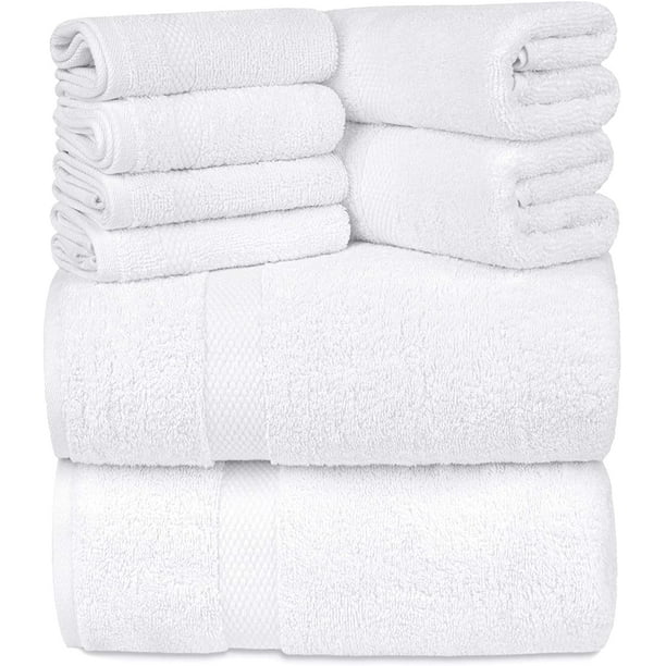 White Classic Luxury White Bath Towel Set Hotel Soft Cotton 2/Bath 2