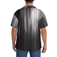 thumbnail image 3 of Sikiie Monochrome Abstract Lines Men's Cuban Shirt, Hawaiian Shirts, Business Casual Button Down Shirts, Short Sleeve Shirt-Medium, 3 of 5