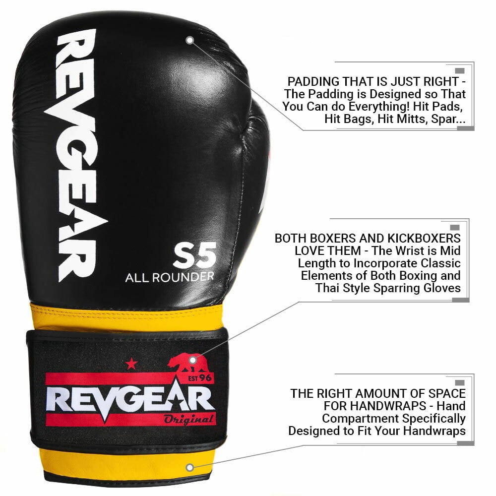 S5 All Rounder Boxing Glove -Blk/Yellow