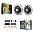 thumbnail image 1 of Transit Auto Rear Coated Drilled Slotted Disc Brake Rotors and Ceramic Pads Kit for Car Genesis G70 Kia Stinger KDT-101405, 1 of 11