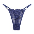 thumbnail image 3 of Women Lace T-Back Panties Diamond Embellished Thong Seamless Thin Strap G-String Ultra Thin Bikini Underwear, 3 of 5