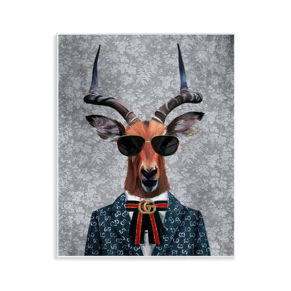 Stupell Industries Fashion Forward Antelope Animals Painting Unframed Art Print Wall Art, 11 x 14