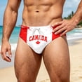 thumbnail image 2 of LLDYYDS Mens Canada Swim Briefs Canadian Maple Leaf Flag Graphic 1st July Patriotic Beach Triangle Bikini Swimwear with Drawstring, 2 of 5