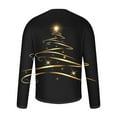 thumbnail image 5 of Brondbend Men's Tops Christmas Mens Shirts Casual Long Sleeves Crewneck Pullover Print Comfy Stylish Blouse Loose Fit Party Clothes Black, 5 of 5
