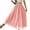 Pink, variant on Womens Layered Wide Leg Pants High Waist Chiffon Flowy Palazzo Casual Loose Summer Beach Solid Trousers Red XXL