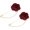 Burgundy, variant on Flower Lapel Stick Brooch Pin with Gold Leaf Satin Tassel Chain Dangling Handmade Boutonnieres Pins for Collar Wedding Party Bright Blue -