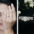 thumbnail image 3 of Rosec Jewels Vintage Inspired Lab Diamond Engagement Ring 1 Carat - EF-VS Grade, 10K White Gold, US 5.00, 3 of 9