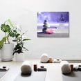 thumbnail image 3 of Bathroom Decor Canvas Wall Art Funny Bathroom Sign Wall Decor Zen Lotus Flower Stone Sand Spa Painting for Bathroom Yoga Room Purple Bathroom Artwork Framed 12"x16", 3 of 6