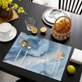 thumbnail image 3 of Blue Marble Placemats Set of 4, Summer Ocean Wave Blue Ombre Placemats for Dining Table, Place Mats for Kitchen Tabletop, Waterproof Wipeable Dining Table Mats Set, 3 of 9