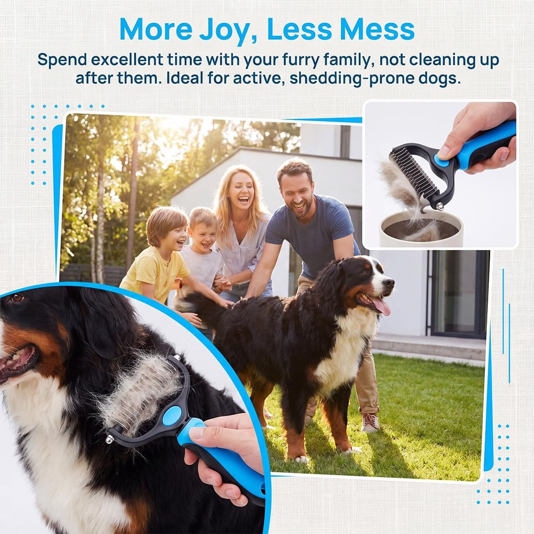 Pet Pro Grooming Tool, Shedding and Dematting, Pet Detangling Comb for Medium To Long Haired Pets