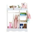 thumbnail image 4 of Tcbosik 43.9"H Wardrobe Closet with Full-Length Mirror, Wood Storage Organizer with Hanging Rod and Shelves, White, 4 of 5