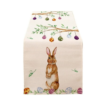 

REYYOISKA Easter Bunny Table Flag Easter Themed Centerpieces Decoration Easter Dining Room Decor Dream Easter Table Decoration Easter Flax
