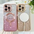 thumbnail image 4 of OOK For iPhone 16 Pro Max Case Magnetic, Compatible with Magsafe Love Heart Glitter Bling Plating Camera Protection Phone Case with Screen Protector for Girls Women, Gold, 4 of 6