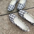 thumbnail image 5 of ZunFeo Womens Casual Shoes - White Black Plaid Mesh Flats, Slip On Breathable Comfort with Square Toe, Available in Sizes 5.5 6 6.5 7 7.5 8.5 9 9.5,Size 7, 5 of 9