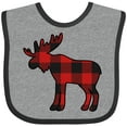 thumbnail image 3 of Inktastic Moose Silhouette Plaid Boys or Girls Baby Bib, 3 of 4