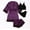 Purple, variant on symoid Womens Nightshirts- short sleeve V neck Print lace Set Sleepwear Pajamas Pink M