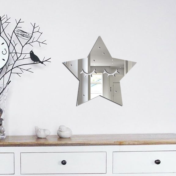 Acrylic Mirror Star Wall Decoration for Kids Room,1PC,Silver
