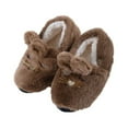 thumbnail image 4 of Women's Girls Cute Plush Rabbit Furry Bunny Faux Sherpa House Slippers Christmas Slippers, Taupe M/L, 4 of 5