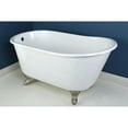 thumbnail image 2 of Aqua Eden VCTND5328NT8 53-Inch Cast Iron Oval Single Slipper Clawfoot Tub (No Faucet Drillings) in White/Brushed Nickel, 2 of 8