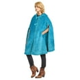 thumbnail image 5 of Catalonia Women's Poncho Cape, Sherpa Fleece Cloak Coat, Snuggly Hooded Wearable Blanket, Gift Idea for Adults and Teen Girls, Blue, 5 of 9