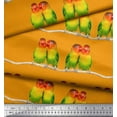 thumbnail image 3 of Soimoi Polyester Crepe Fabric Branch & Colorful Parrot Bird Printed Fabric 1 Yard 42 Inch Wide, 3 of 3