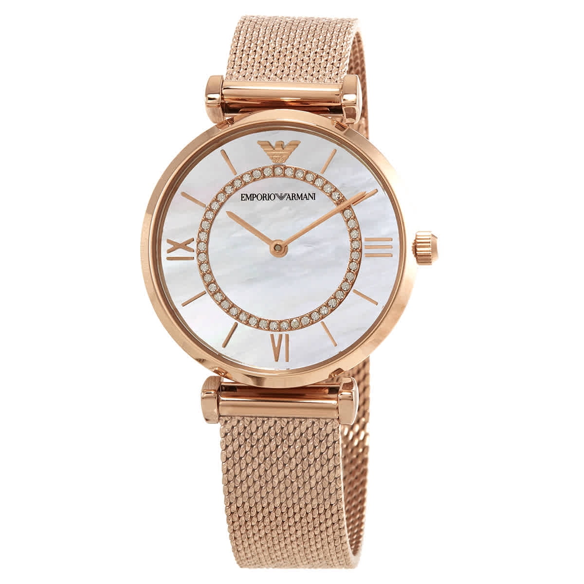 Emporio Armani Women s Retro Mother of Pearl Gold Tone Watch AR1907 Walmart