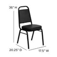 thumbnail image 6 of Emma + Oliver Trapezoid Back Banquet Chair, Black Vinyl/Black Frame 2.5" Seat, 6 of 13