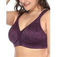 thumbnail image 5 of Deyllo Women's Non Padded Wireless Bras Plus Size Full Coverage Minimizer Bra, Purple 42C, 5 of 14