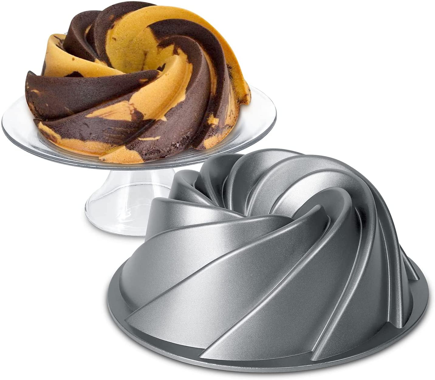 Cast Aluminum Non Stick Swirl Bundt Pan For Baking 10 Inch Spiral Bundt  Cake Pan Pound Cake Tin Baking Molds 0890