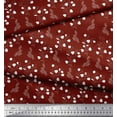 thumbnail image 2 of Soimoi Red Cotton Jersey Fabric Flower Leaves Print Fabric by the Yard 64 Inch Wide, 2 of 3