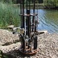 thumbnail image 2 of Rush Creek Creations 24 Fishing Rod Spinning Round Storage Rack, Dark Walnut, 2 of 4