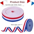 thumbnail image 2 of Uxcell 1" Red White Blue Striped Grosgrain Ribbon 25 Yard Polyester Stripe Ribbon, 2 of 6