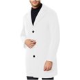 thumbnail image 5 of Sevevn Man Fashion Long Sleeve Leisure Outerwear Long Coat Jackets Casual Outwear Rollbacks White XXL, 5 of 5