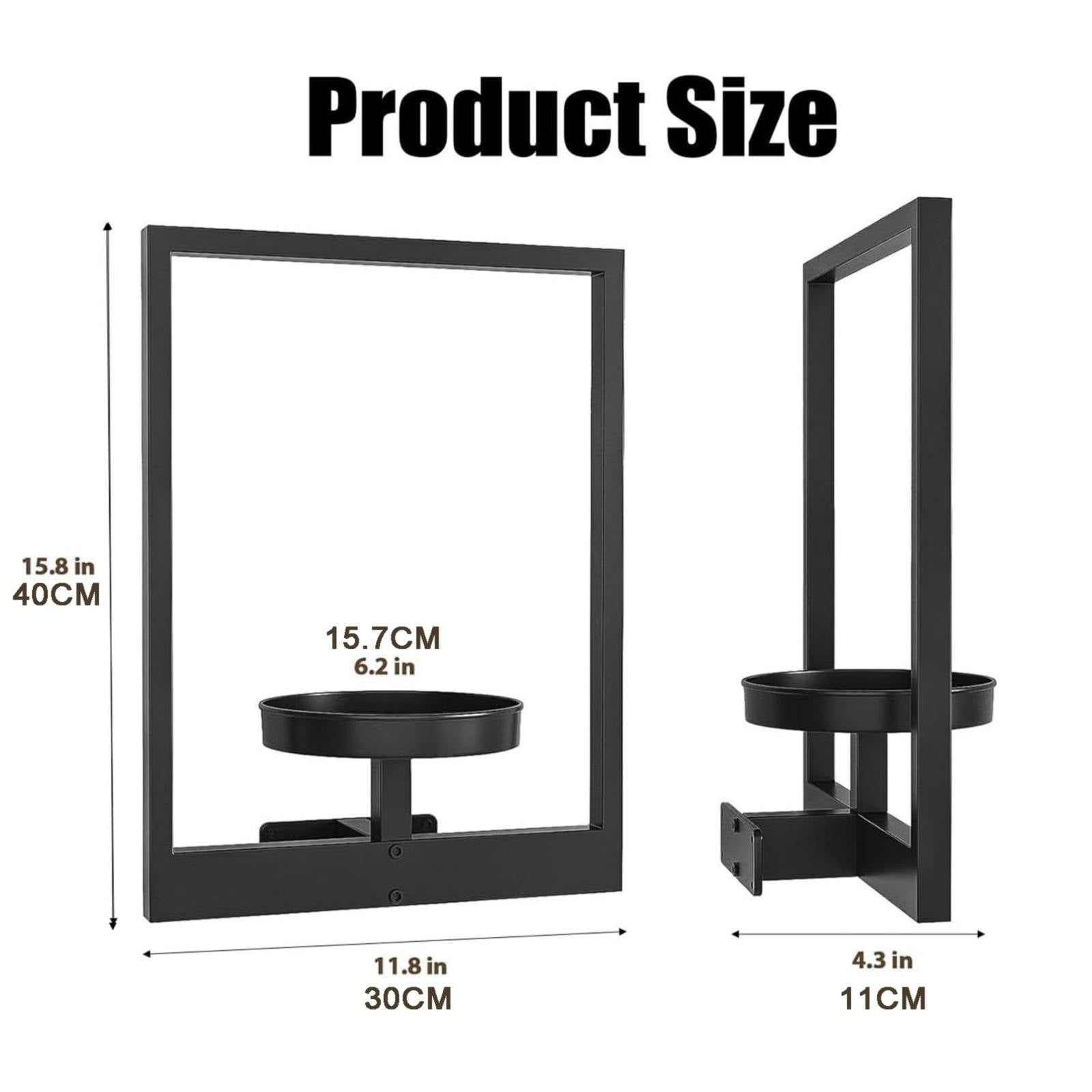 BKBP Picture Frame Wall Plant Holder Window Plant Shelf Wall Hanging Planters for Indoor Plants Plant Hanger Outdoor Wall-Mounted Plant Rack Black Metal Wall Decor (30x40cm, Pot Not Included)