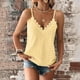 thumbnail image 3 of Camiseta sin mangas con cuello en V y encaje para mujer - Tirantes finos ajustables, blusa de verano holgada, tallas S-XL, 3 of 8