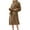 b-Brown, variant on YFNNUP Solid Plush Robe for Women Winter Warm Long Robe Casual Long Sleeve Loungewear Slim Fit Pockets Bath Robe with Belt