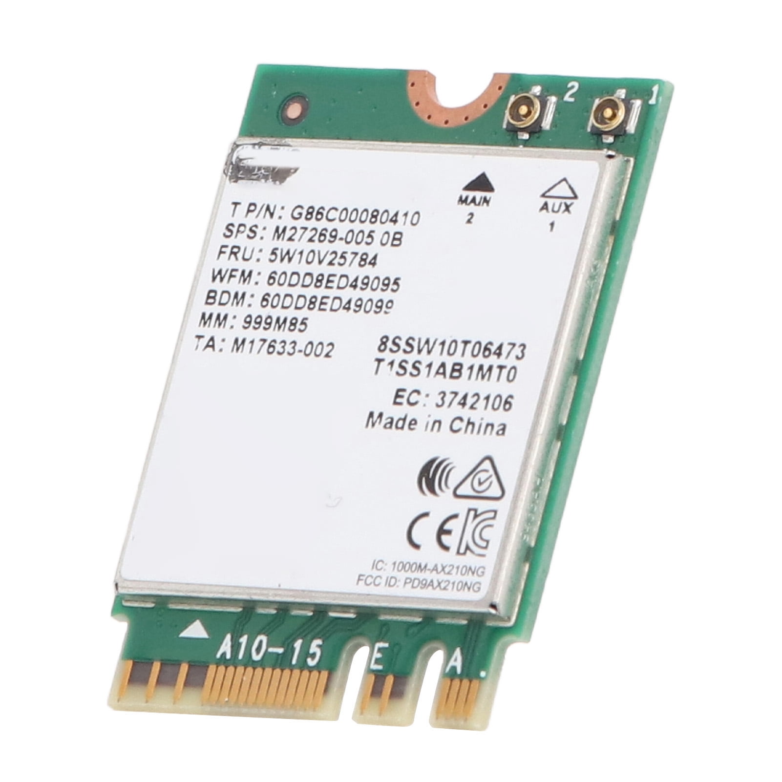 Xirurus WiFi 6E Wireless Card M.2 2230 NGFF 5400Mbps Tri-Band AX210 Module with Bluetooth 5.3 Ultra Low Latency for Windows 11 10 64-Bit PC (5.91 inches / 15 cm Length)