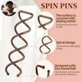 thumbnail image 3 of LQQBPX 50 Pcs Spiral Hair Pins, Spiral Twist Hair Pins Spin Pins for Hair, Alloy Spirals Bobby Pins, Hair Bun Maker Bun Twist Spirals Hair Pin with Non-scratch Rounded Tips for Women (Brown), 3 of 7
