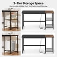 thumbnail image 6 of Giantex 59” Computer Desk w/Removable Storage Shelves & Charging Station, Industrial Writing Workstation w/ Headphone Hook, Large Laptop Desk, Black, 6 of 9