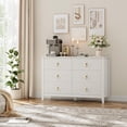 thumbnail image 2 of EastVita Fluted Dresser 47 Inch Wide Storage Organizer Cabinet for Living Room Hallway Entryway White, 2 of 7