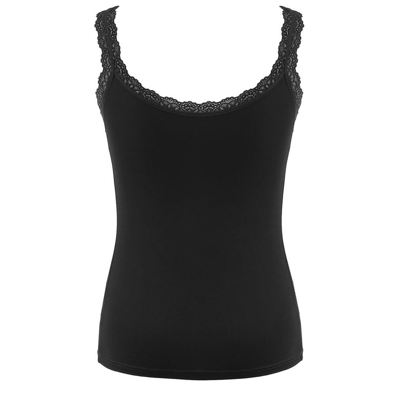 iOPQO Women's Stretchy Camisole, Solid Lace Strap Vest, Sleeveless