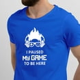 thumbnail image 2 of Greenyef Graphics I Paused My Game to Be Here Gamer Gift Funny Tee Men's T-Shirt Style-36 (Royal Blue & White, Small), 2 of 6