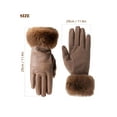 thumbnail image 4 of Gustave Women's Winter Gloves PU Leather & Suede Touchscreen Gloves Fleece Lined Warm Driving Gloves with Faux Fur Cuffs for Cold Weather, White, 4 of 9