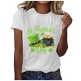 thumbnail image 2 of Ailaofu T-Shirt Amusant à Imprimé de Trèfle pour la Saint-Patrick pour Femmes, T-Shirt d'Été Décontracté à Manches Courtes et Col Rond, 2 of 5