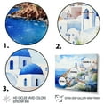 thumbnail image 3 of Designart "Greek Isles Village Blue and White Beauty I" Landscapes Framed Wall Art - Country Blue Greece Bedroom Framed Canvas Wall Art, 3 of 6