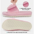 thumbnail image 5 of HomeTop Women's Corduroy Open-toe Slippers with Adjustable Closure Pastel Pink,7-8 US, 5 of 8